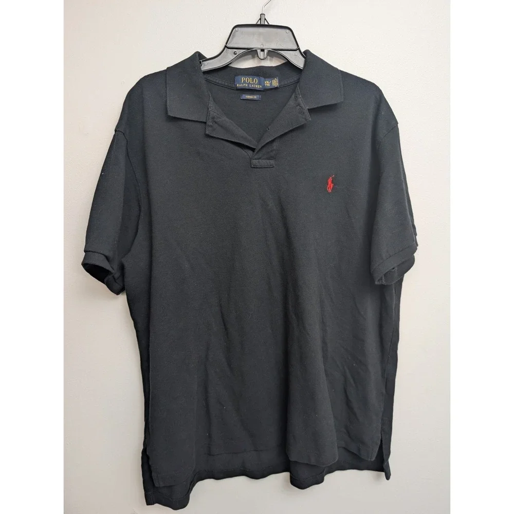 C6 Ralph Lauren Polo Shirt Men Size XXL Black Pullover Cotton Short Sleeve Golf